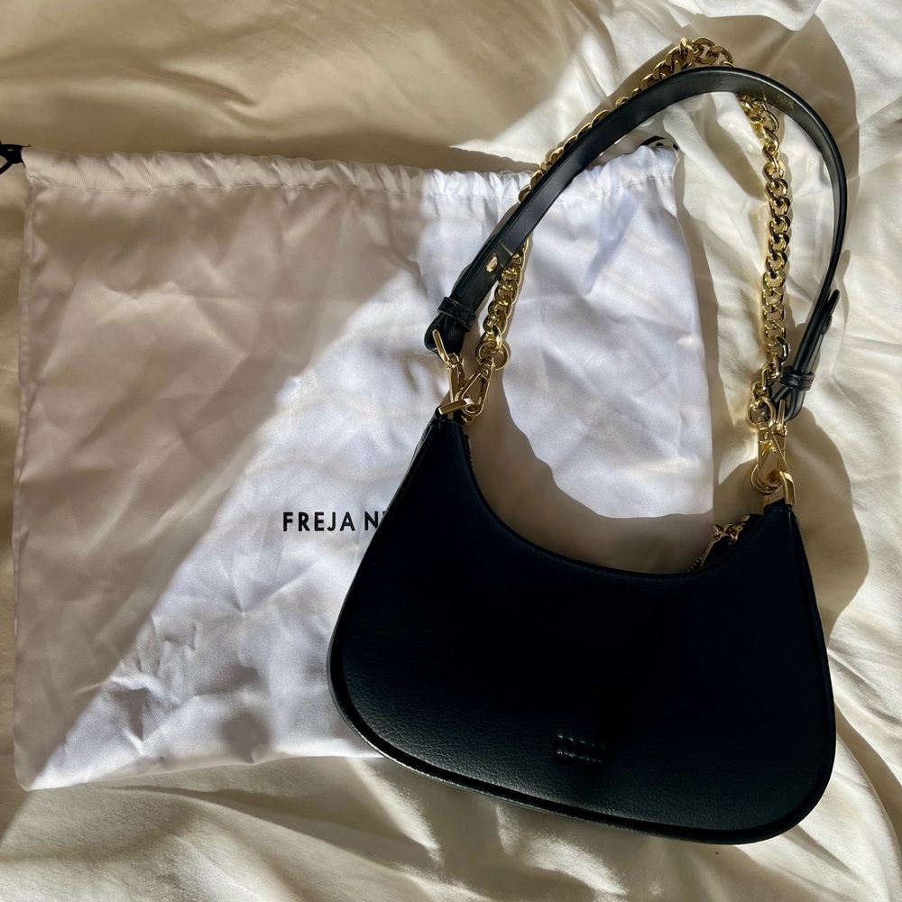 Freja Roma Shoulder Bag with Gold Accents